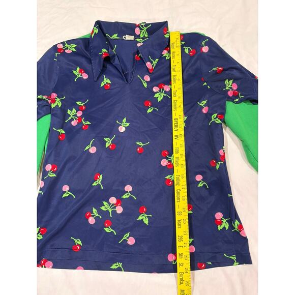 Vintage Green Blazer w/ Blue Cherry Top Size Medium - Picture 12 of 12